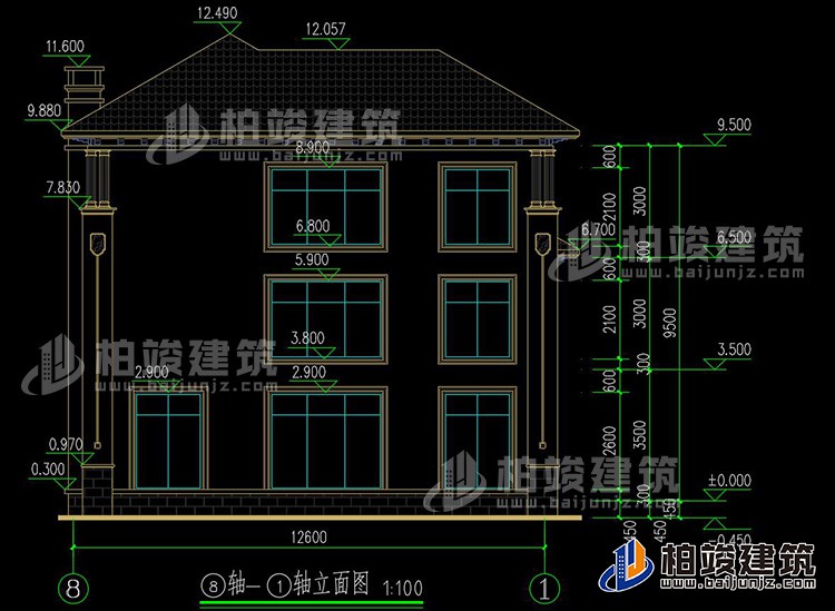 背立面图