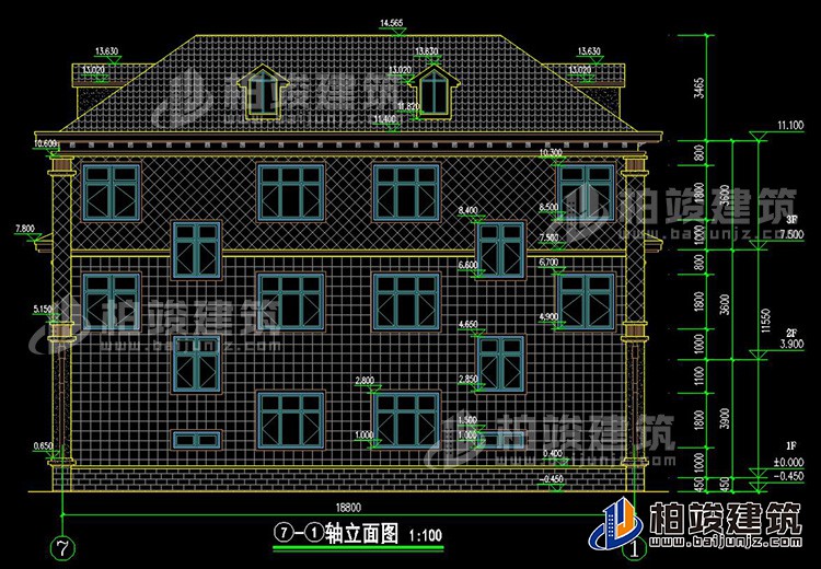 背立面图